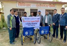 रोटरीद्वारा स्वास्थ्य चौकीलाई ह्विल चियर
