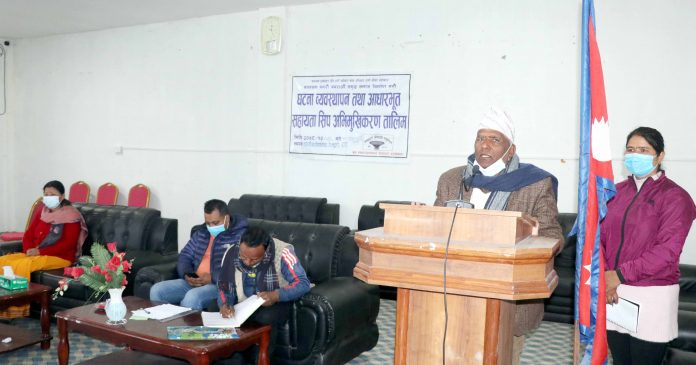 महिला सहकारीका प्रतिनिधिलाई घटना व्यवस्थापन तथा आधारभुत सहायता सीप दिइँदै