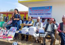 संगठनको ३३औं स्थापना दिवसमा शैक्षिक तथा खेलकुद सामग्री वितरण