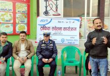 दुर्घटना कम गर्न त्रिभुवननगर जेसीजले गर्यो ट्राफिक सचेतना