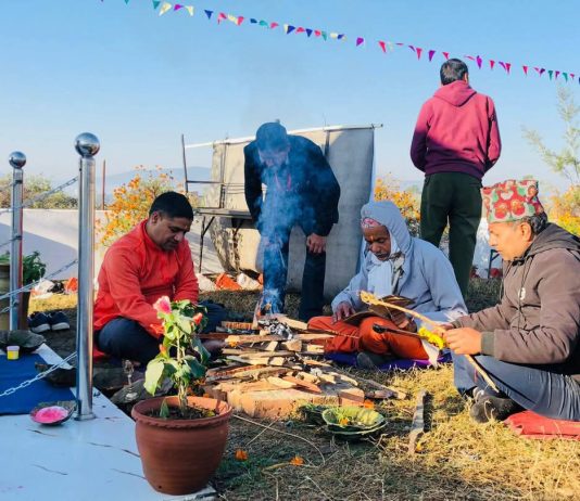 ज्योतिपुञ्ज मोडेलमा सरस्वती मन्दिर निर्माण, वैदिक विधिमा अक्षरारम्भ