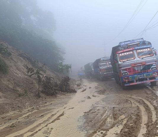 दाउन्ने सडकखण्डमा वर्षाका बेला रातको सवारी रोकिए