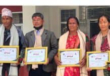 रोल्पाका चार उत्कृष्ट पशुपालक कृषक सम्मानित
