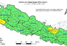 ३२ जिल्लामा बाढीको मध्यम जोखिम, दिउँसो र राति धेरै ठाउँमा ठूलो पानी पर्ने सम्भावना
