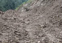 रोल्पाको घोराही थवाङ शहिद मार्ग पुर्णरुपमा अवरुद्ध
