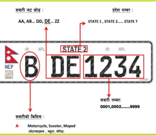 सवारी साधनको इम्बोस्ड नम्बर प्लेट नेपाली भाषामै हुनुपर्नेमा भाषा आयोगको जोड