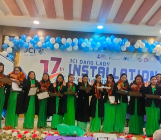 दाङ महिला जेसीजमा पद हस्तान्तरण: अध्यक्षमा अर्चना र महासचिवमा बसन्ती