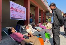 माउन्ट भ्यूमा आँखा शिविर र रक्तदान कार्यक्रम : ९ सयले लिए सेवा, ४९ जनाले गरे रक्तदान
