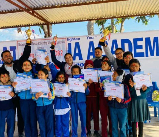 नारायणपुरमा अङ्ग्रेजी हिज्जे प्रतियोगिता