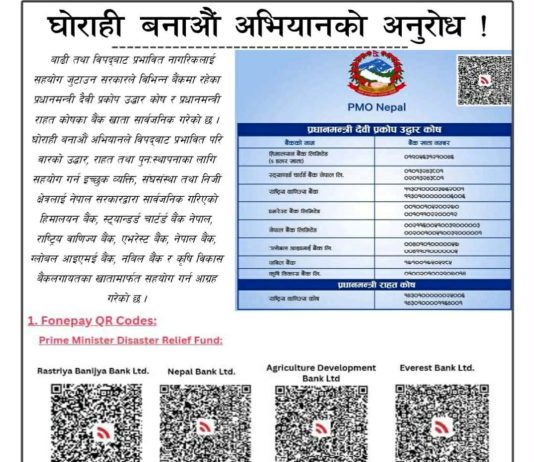 प्रधानमन्त्री राहत कोषमा सहयोगको आह्वान गर्दै घोराही बनाऔँ अभियानको पहल