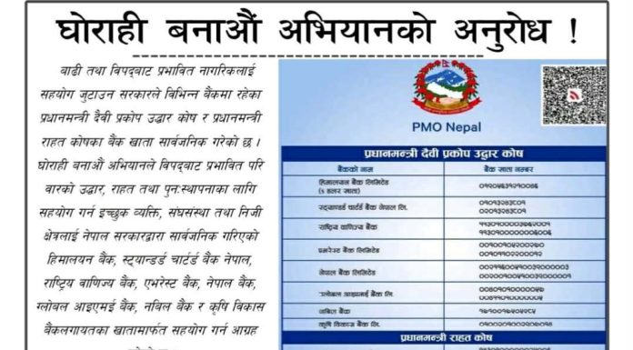 प्रधानमन्त्री राहत कोषमा सहयोगको आह्वान गर्दै घोराही बनाऔँ अभियानको पहल