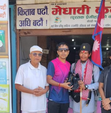 पैदलयात्री केसीलाई घाेराही बनाऔं अभियानद्वारा स्वागत