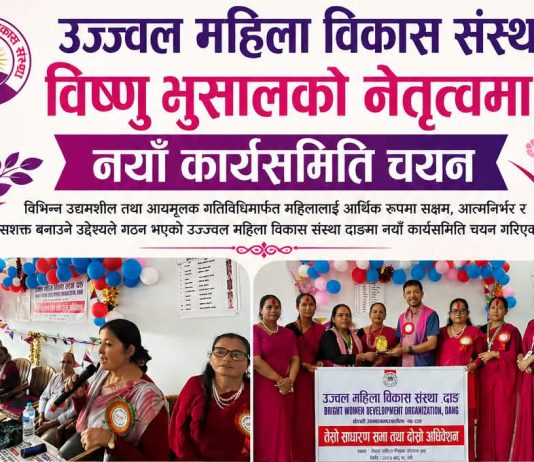 उज्ज्वल महिला विकास संस्थामा विष्णु भुसालको नेतृत्वमा नयाँ कार्यसमिति चयन